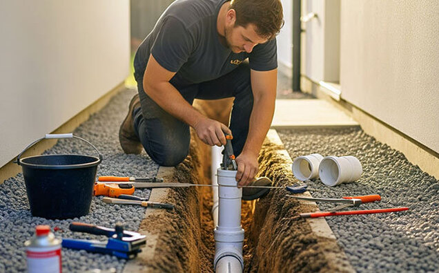 Plumber Working Pipe